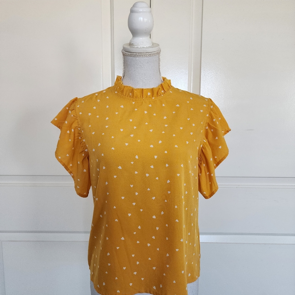 SHEIN Yellow Blouse with Elegant Design